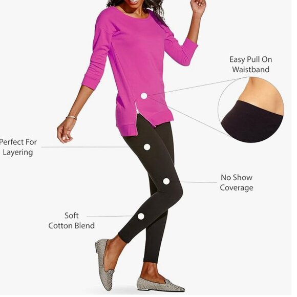 Like new - No Nonsense Women's Cotton Leggings x3 - black, brown, white - XL! - Picture 6 of 6